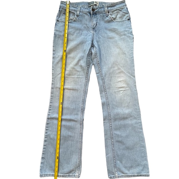 Levi's size 8 Long, low rise bootcut jeans, light wash, great condition - Picture 9 of 11